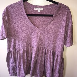Urban Outfitters V-Neck Peplum Babydoll Tee